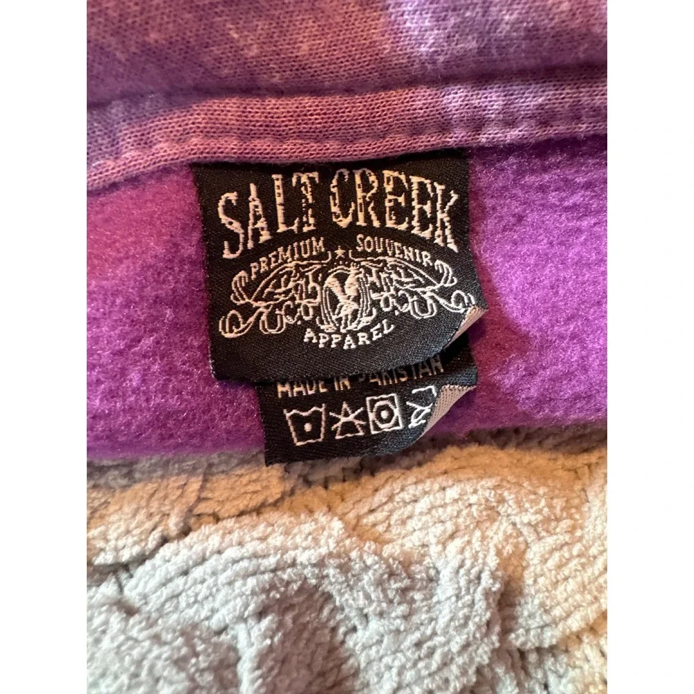 Salt Creek Glacier National Park Purple Fleece/ cotton outside blanket 70 x70 in